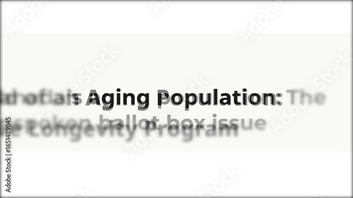 Mentioning aging population in media headlines. The problem of rising health and pension costs, labor shortages and growing pressure on social support systems. Fast-paced pages of online publications
