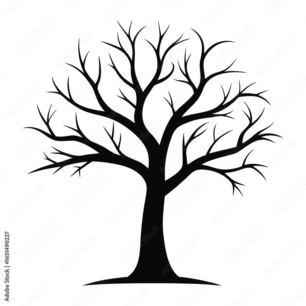 Obraz premium tree silhouette no leaves vector art