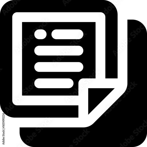 resume glyph icon. Strong and solid vector icon for websites, mobile interfaces, presentations, and visual branding. High quality and easy to edit.