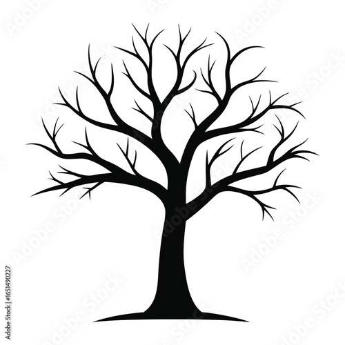 tree silhouette no leaves vector art