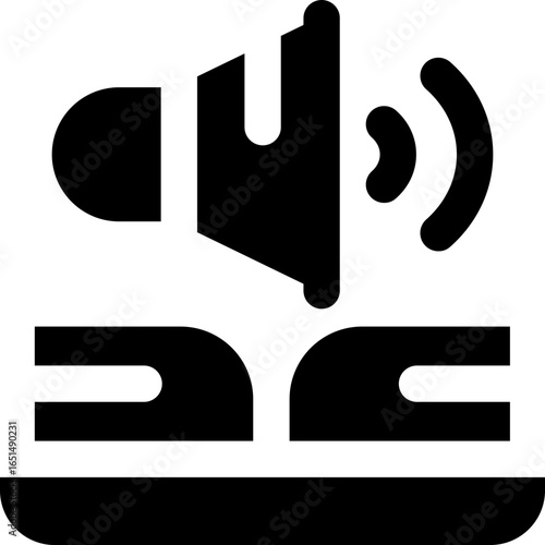 audio book glyph icon. Strong and solid vector icon for websites, mobile interfaces, presentations, and visual branding. High quality and easy to edit.