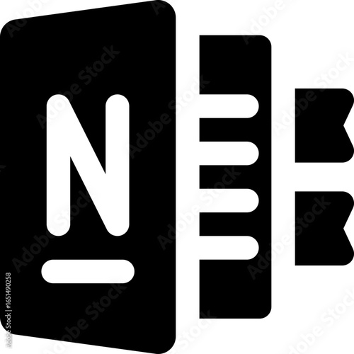 note glyph icon. Strong and solid vector icon for websites, mobile interfaces, presentations, and visual branding. High quality and easy to edit.