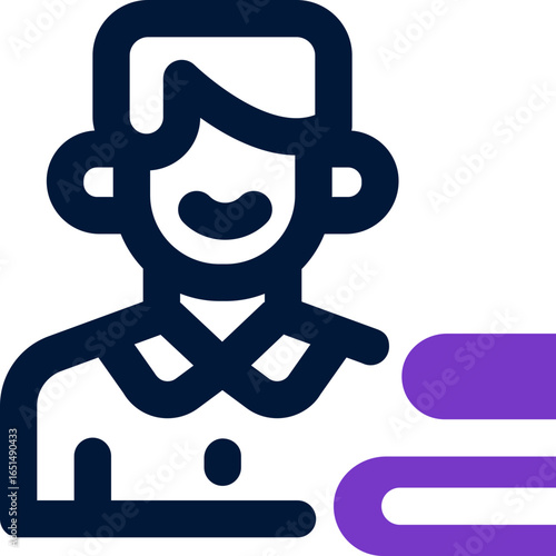 student duotone icon. Sleek and modern vector icon for websites, mobile apps, marketing materials, and corporate design. Fully scalable and ready to use.