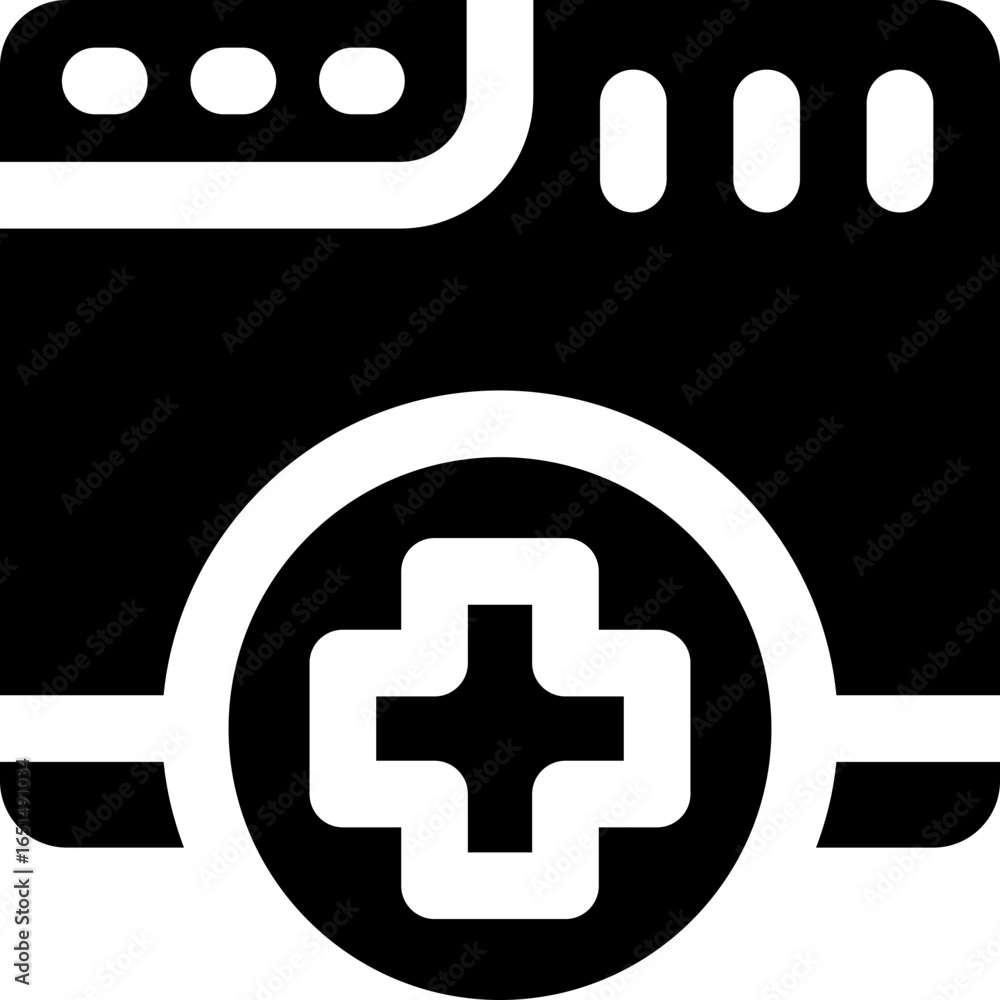 Fototapeta premium browser glyph icon. Strong and solid vector icon for websites, mobile interfaces, presentations, and visual branding. High quality and easy to edit.