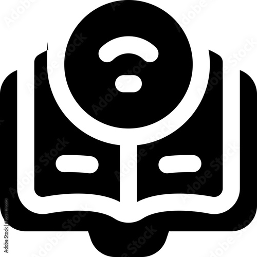 ebook glyph icon. Strong and solid vector icon for websites, mobile interfaces, presentations, and visual branding. High quality and easy to edit.