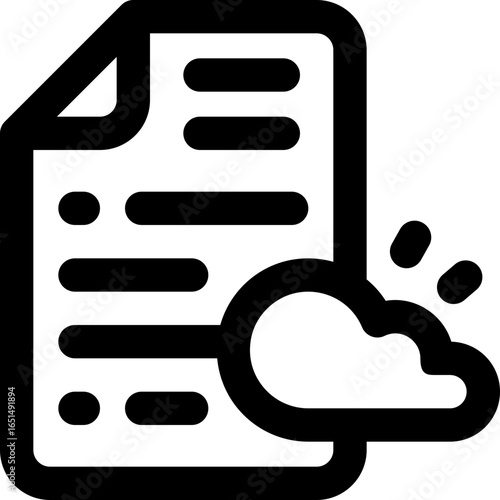 cloud file line icon. Clean and minimalist vector icon for websites, mobile apps, presentations, and logos. Fully scalable and customizable for any project.