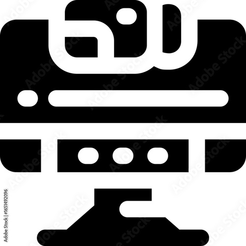 online meeting glyph icon. Strong and solid vector icon for websites, mobile interfaces, presentations, and visual branding. High quality and easy to edit.