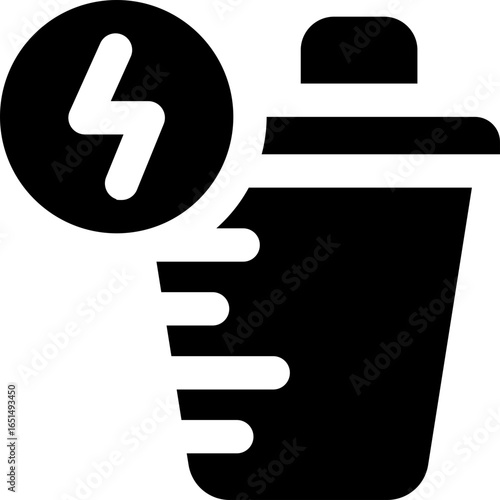 protein shake glyph icon. Strong and solid vector icon for websites, mobile interfaces, presentations, and visual branding. High quality and easy to edit.