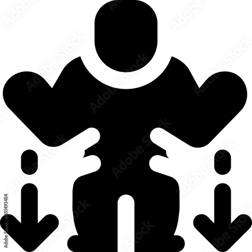 underweight glyph icon. Strong and solid vector icon for websites, mobile interfaces, presentations, and visual branding. High quality and easy to edit.