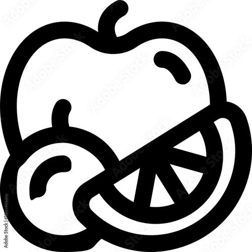 fruit line icon. Clean and minimalist vector icon for websites, mobile apps, presentations, and logos. Fully scalable and customizable for any project.