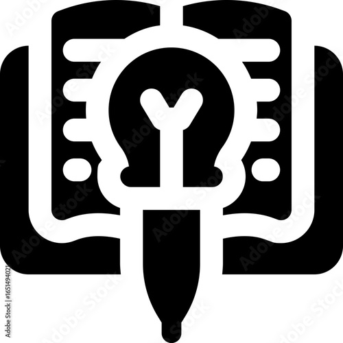 creative writing glyph icon. Strong and solid vector icon for websites, mobile interfaces, presentations, and visual branding. High quality and easy to edit.