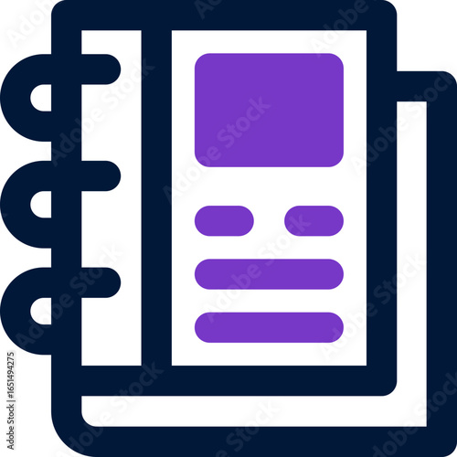 notebook duotone icon. Sleek and modern vector icon for websites, mobile apps, marketing materials, and corporate design. Fully scalable and ready to use.