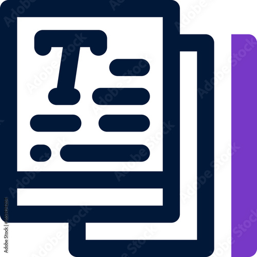text duotone icon. Sleek and modern vector icon for websites, mobile apps, marketing materials, and corporate design. Fully scalable and ready to use.