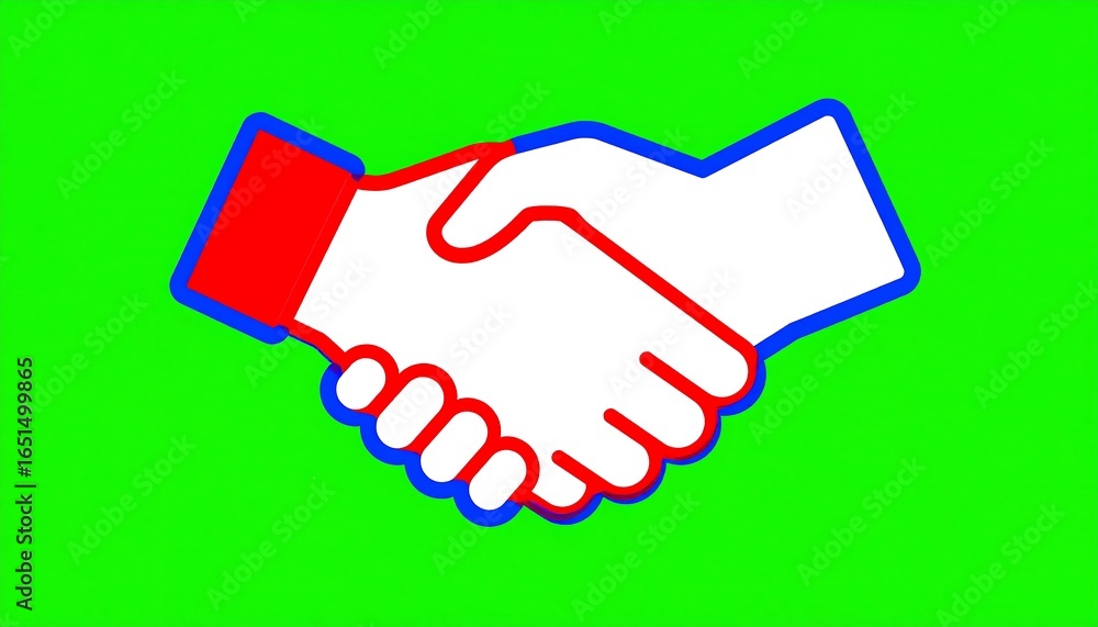 Fototapeta premium Handshake Agreement Green Screen.