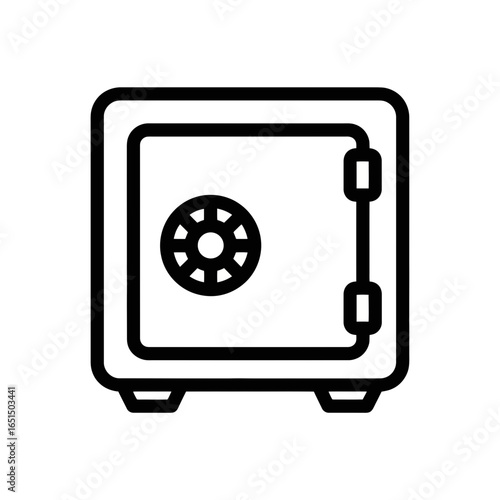 Vector icon of a secure safe for finance and protection  