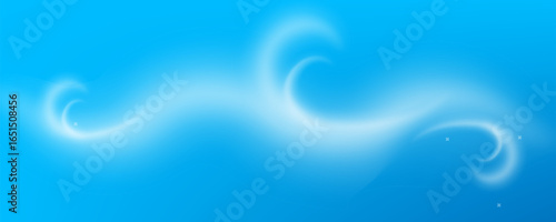 Air conditioner wind flow effect. Cool fresh air on light blue background, ac fresh cold breeze