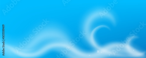 Air conditioner wind flow effect. Cool fresh air on light blue background, ac fresh cold breeze