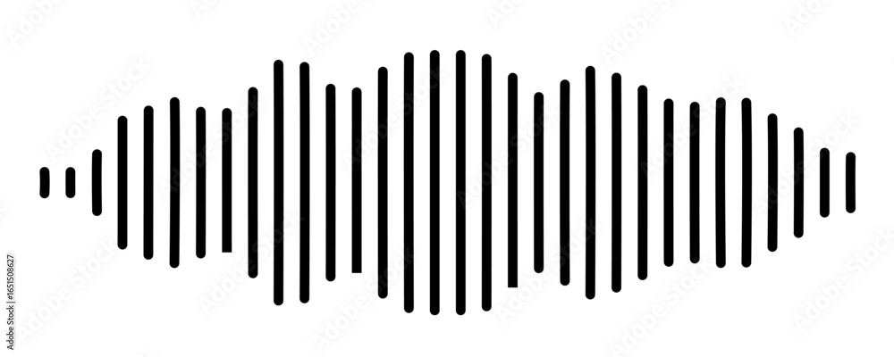 Sound wave vector icon. Audio symbol, simple soundwave form or radio equalizer Sound wave vector icon. Audio symbol, simple soundwave form or radio equalizer