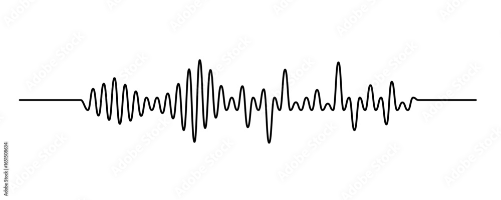 Tableau sur toile Continuous thin line sound wave icon