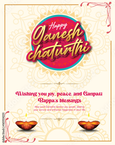 Lord Ganesha , Ganesh festival illustration of Lord Ganpati background for Ganesh Chaturthi festival of India