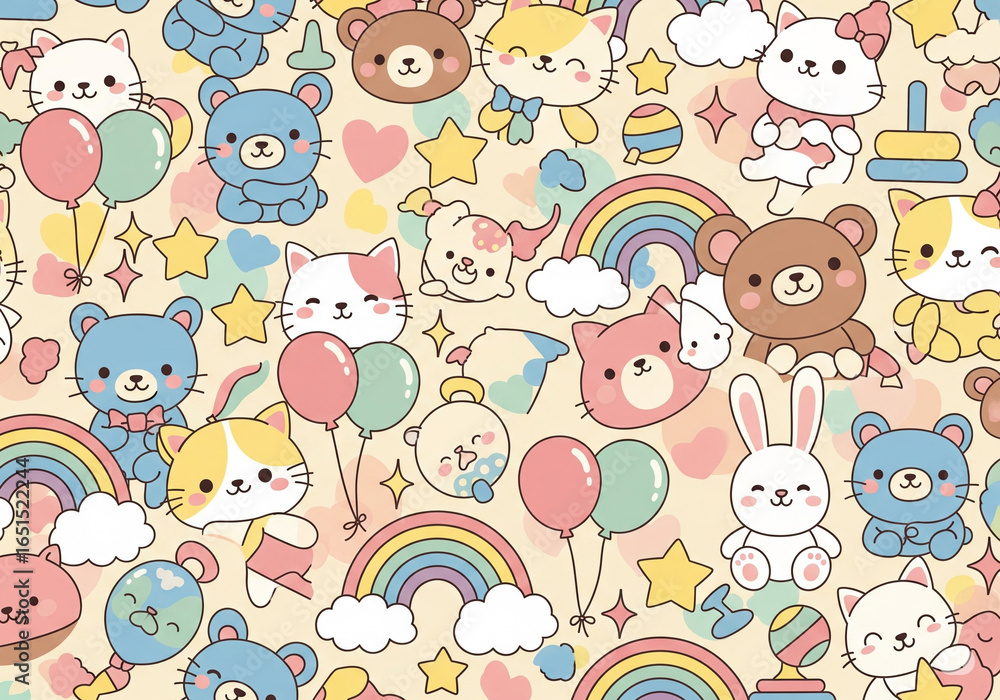 Obraz premium cute pattern animal