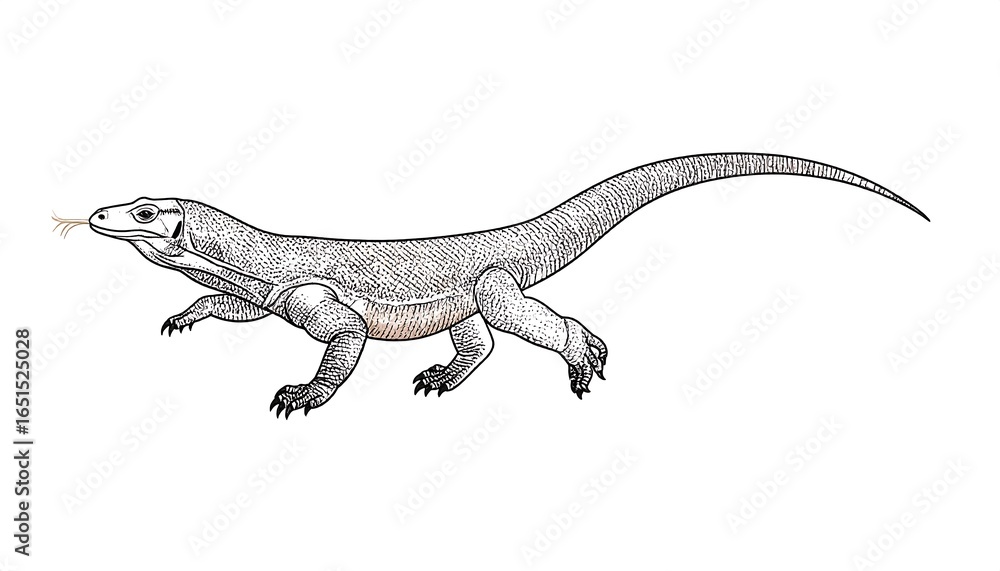 Fototapeta premium Detailed illustration of a komodo dragon.