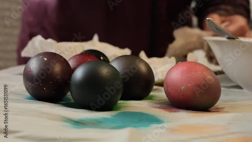 Video of multiple Colorful Easter Eggs
