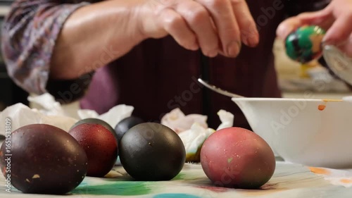 Video of multiple Colorful Easter Eggs