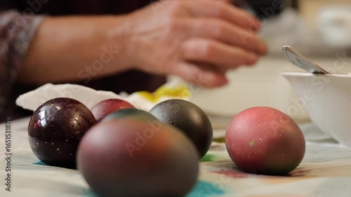 Video of multiple Colorful Easter Eggs