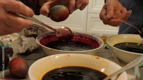Video of multiple Colorful Easter Eggs