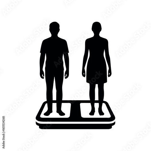 Body composition analysis vector: measuring weight, health, fitness on digital scale machine device 