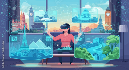 Virtual Reality World Travel Experience Using Ai For Future Tourism