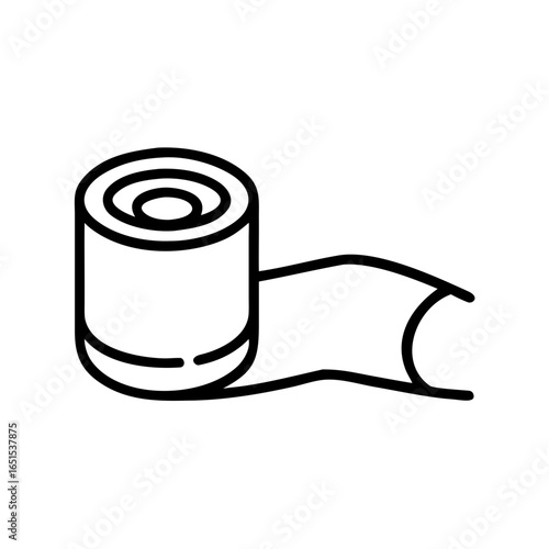 Tape dispenser with adhesive tape rolled and unrolled on white background  