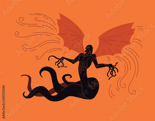 greek mythology monstrous typhon  creating wind