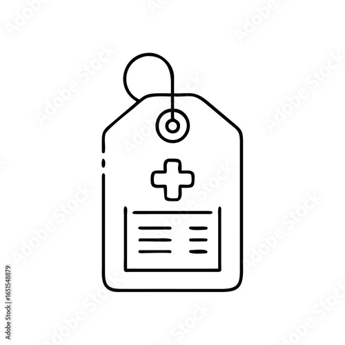 Triage tag icon representing medical assessment and categorization