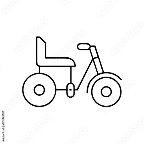 Vector icon of a tricycle in a minimalist style