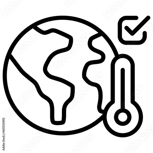 Climate Compliance Outline Icon Design Vector - Global commitment to international climate agreements and emission targets