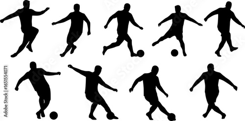 Dynamic Silhouette of Soccer Players in Intense Competition
