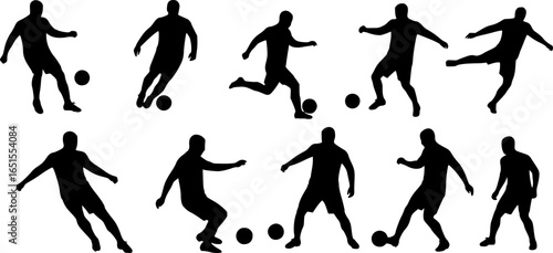 Dynamic Silhouette of Soccer Players in Intense Competition
