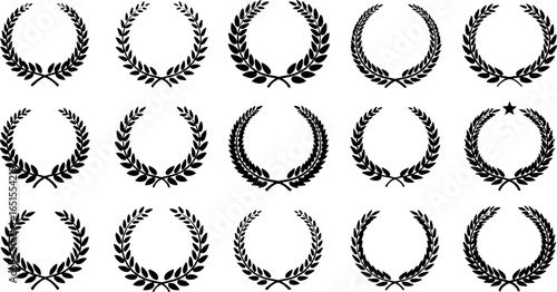 Black Laurel Wreaths With Leaves victory wreath award wreath
