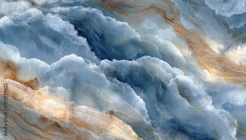 Abstract Blue and Gold Marble Texture