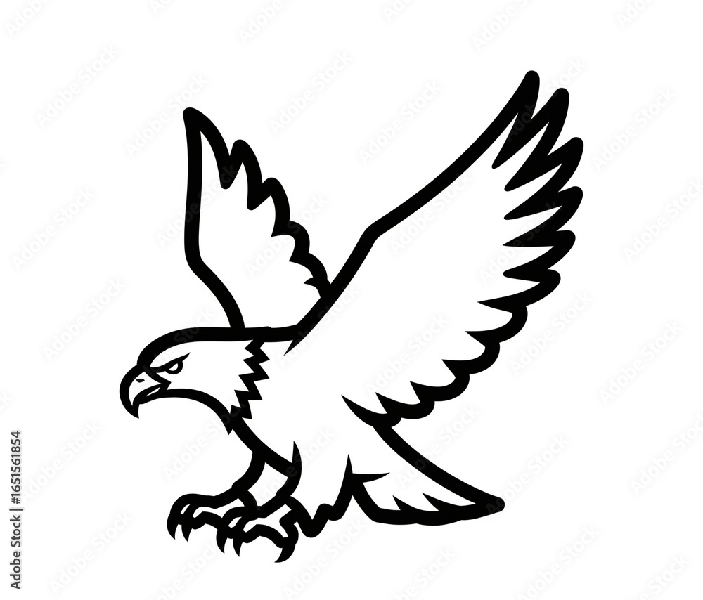 Obraz premium Flying Eagle Vector Illustration
