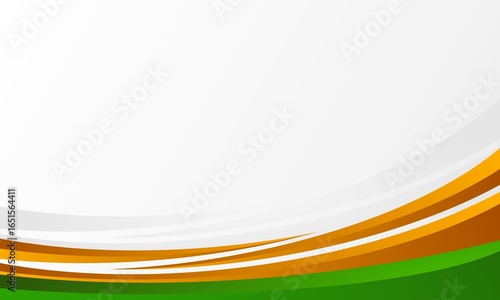 Modern Abstract Wave Border Background with Green and Orange Corporate Design