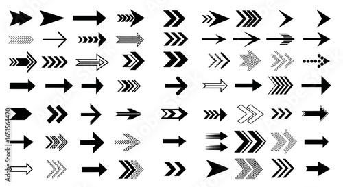 Minimalist vector arrow icons for web design