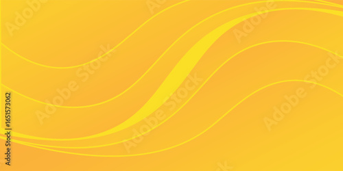 abstract yellow and orange curve background. Vector long banner for graphic design, banner, poster, header. Eps 10