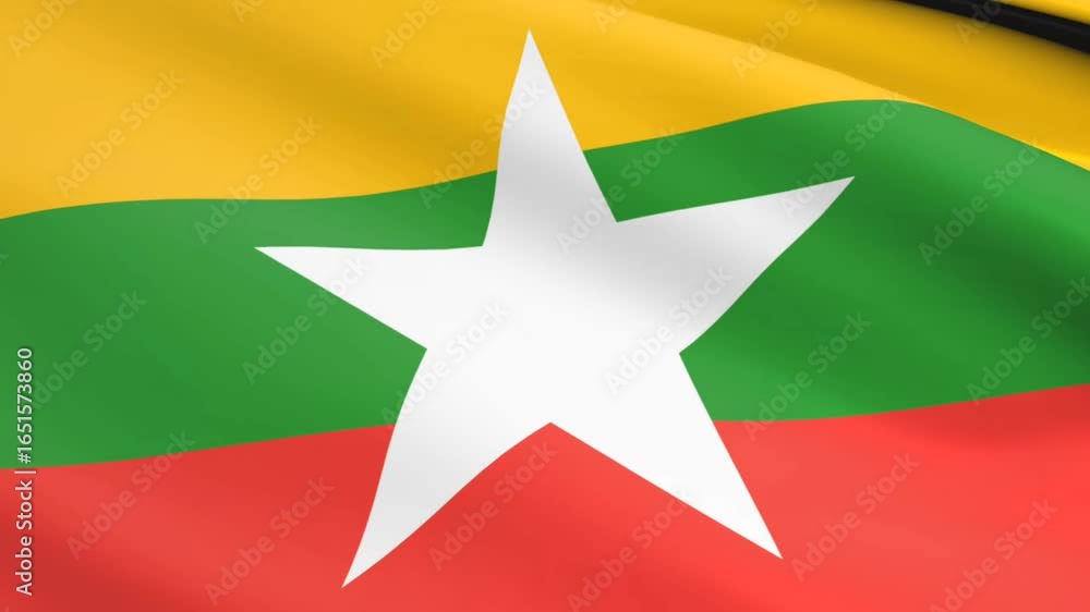 flag of Myanmar, waving flag background