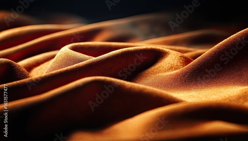 Close-up of orange-brown fabric folds