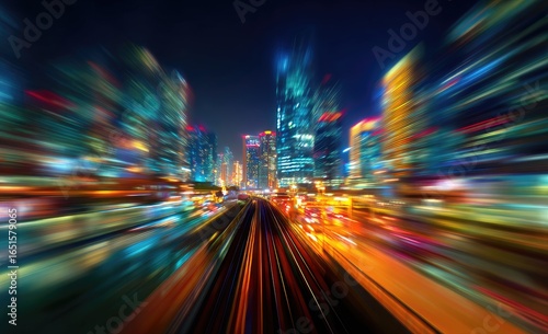 Night cityscape, motion blur