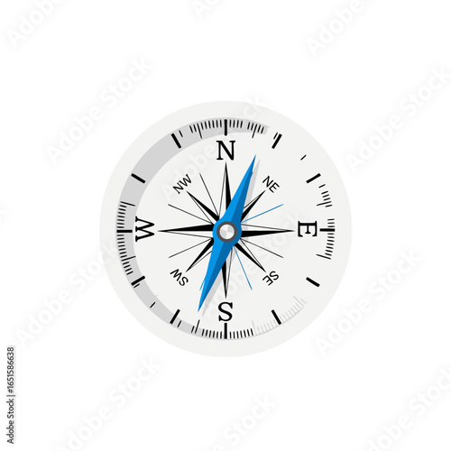 Stylish navigation aid: A modern compass rose with directional indicators for mapping applications exploration and precise orienteering