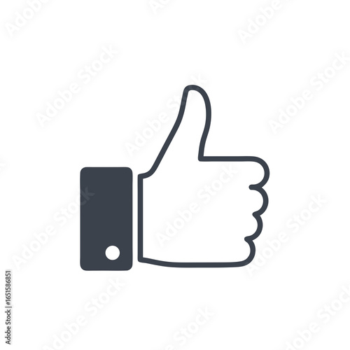 Simple thumb up gesture icon representing positivity and approval in minimalist design